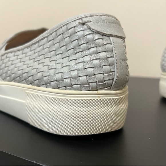 J Slides Justine Basket Weave Leather Slip On Sneakers - Picture 9 of 13